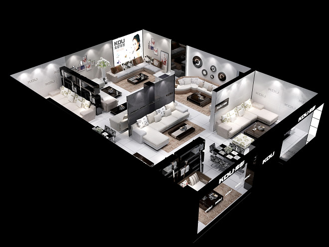 库都家具展厅方案 私房空间设计工作室的装修设计杰作